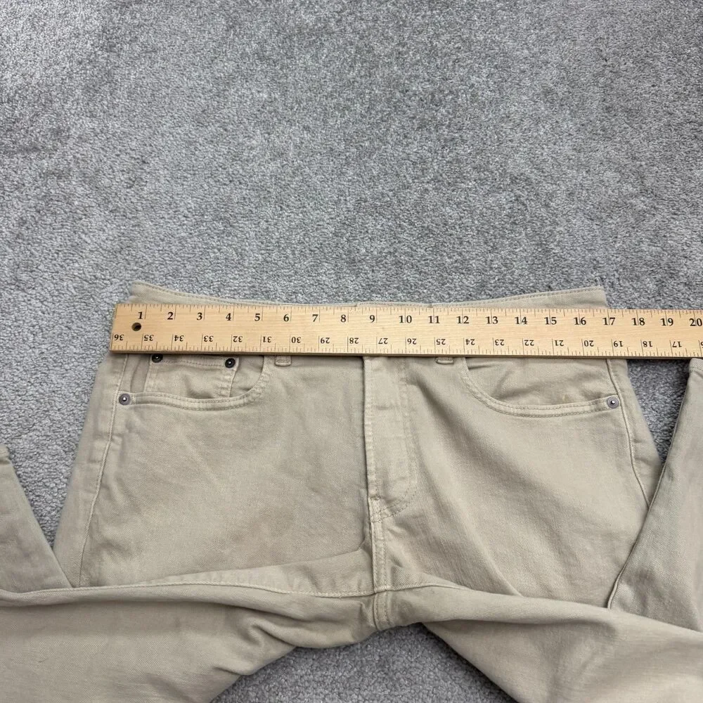 Bonobos Slim Fit Denim Jeans Mens 34x32 Khaki Beige Straight Leg Stretch Cotton